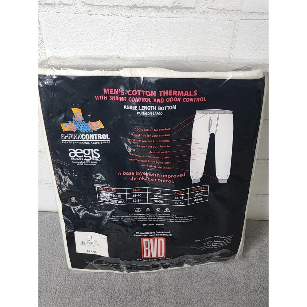 Vintage BVD Mens Thermal Drawers‎ Bottoms Long Underwear John's  LT 36-38 NEW